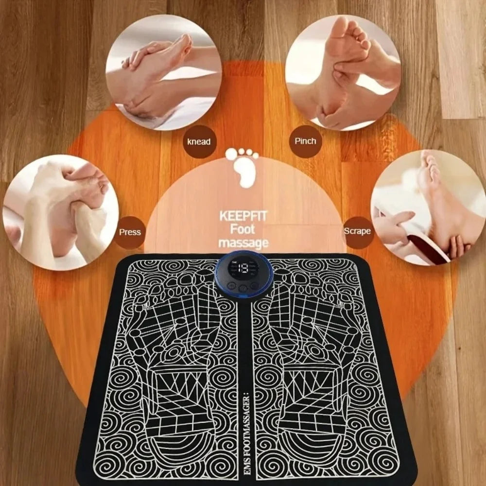 EMS Microcurrent Massage Foot Massager Pad Feet Muscle Stimulator Improve Blood Circulation Relieve Pain Foot Massage Mat