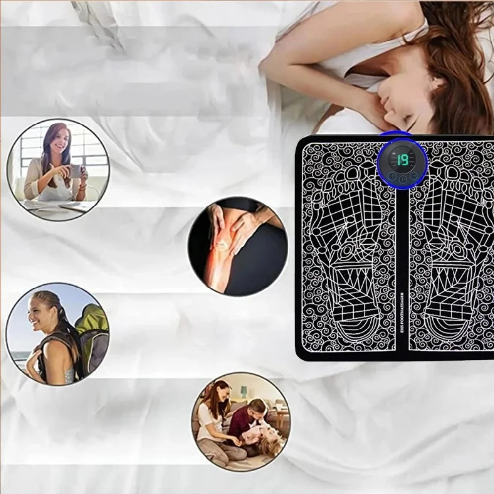 EMS Microcurrent Massage Foot Massager Pad Feet Muscle Stimulator Improve Blood Circulation Relieve Pain Foot Massage Mat