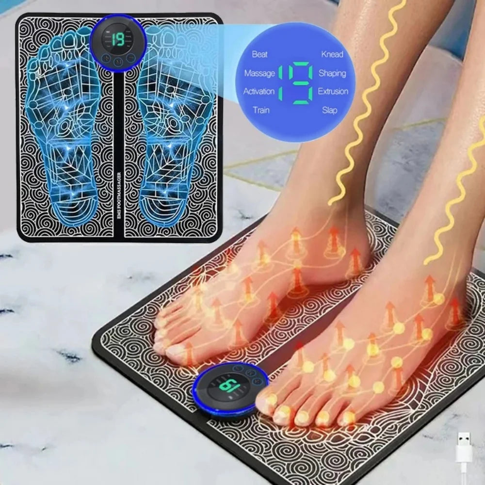 EMS Microcurrent Massage Foot Massager Pad Feet Muscle Stimulator Improve Blood Circulation Relieve Pain Foot Massage Mat
